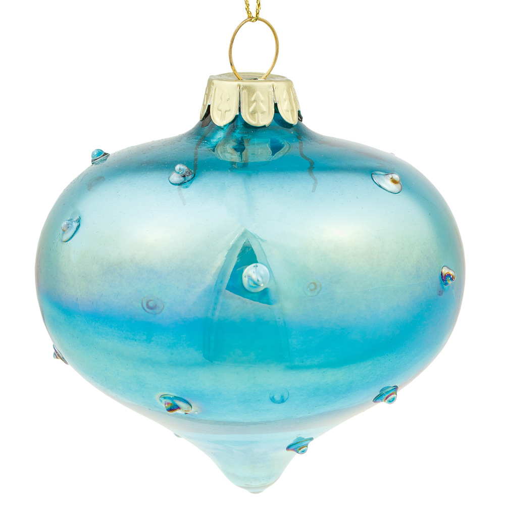 Glass christmas Onion, Blue